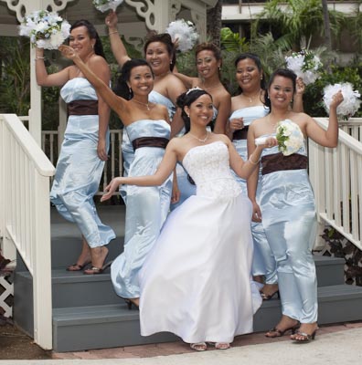 Lorna and Adrinne, Waipahu,Waikikim Hawaii, traditional wedding