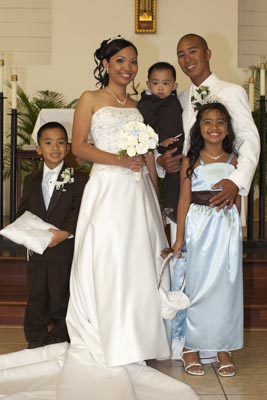 Lorna and Adrinne, Waipahu,Waikikim Hawaii, traditional wedding